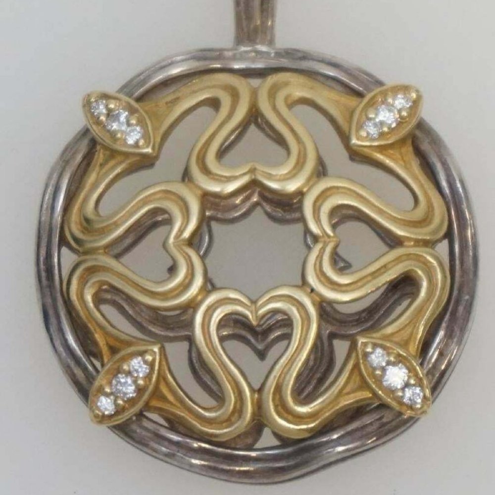 Slane and Slane Necklace 18k Gold and Sterling/Dia
